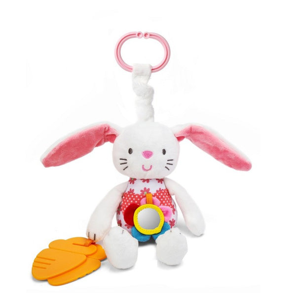 Soft Plush Rabbit Rattle Ring Crib Toy