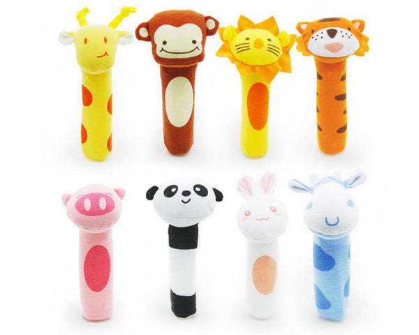 Newborn Animal Model Plush Squeeze Me Rattle Toy