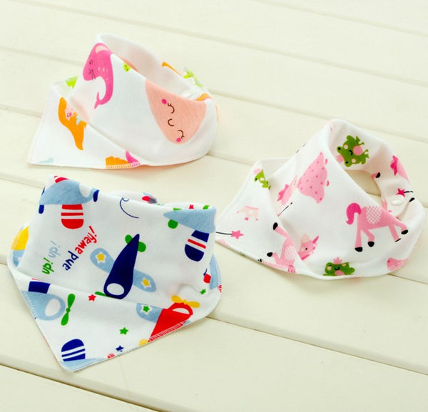 Cartoon Animal Print Bandana Bibs